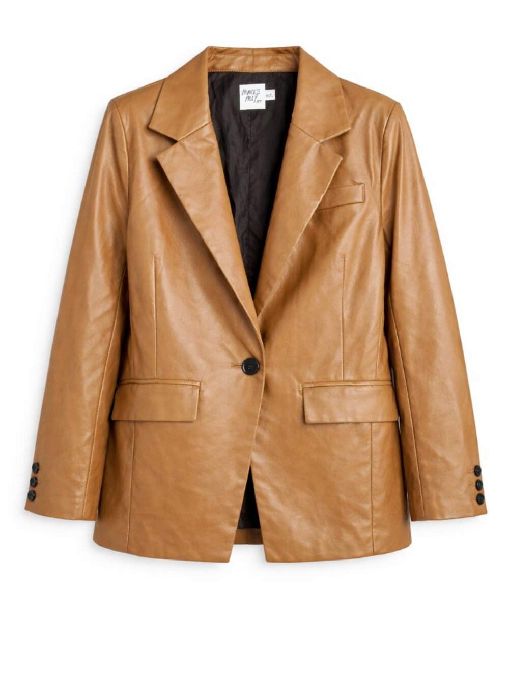 Princess Polly Women's Vegan Leather Jacket Rich Chestnut Brown, Size Medium